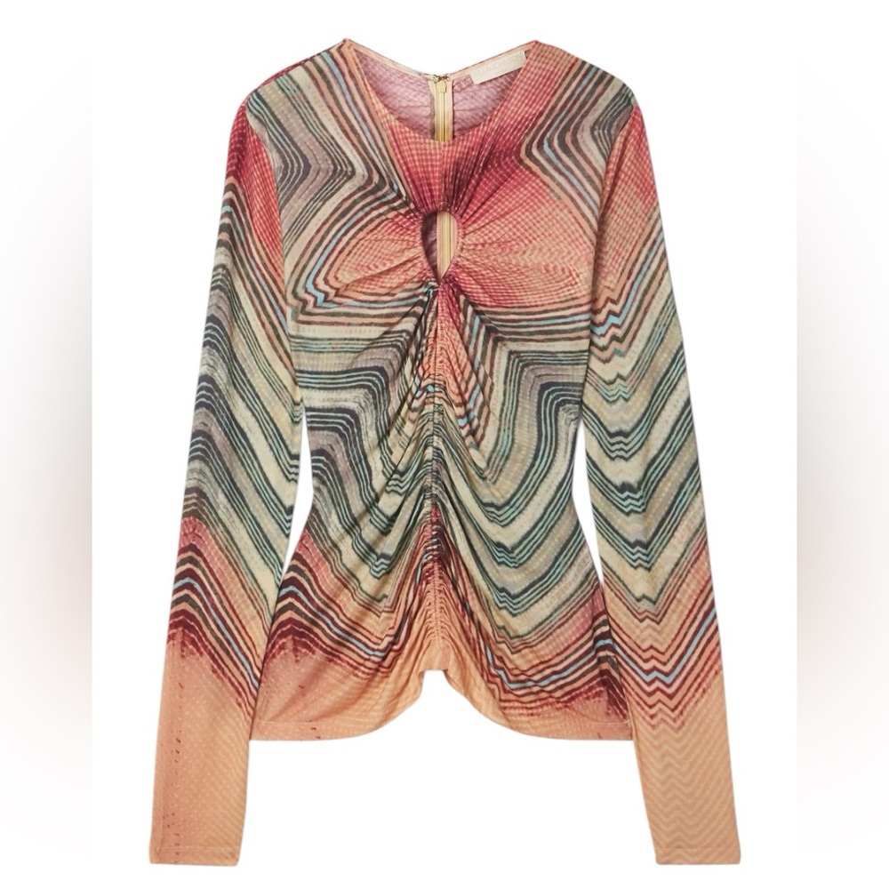 Ulla Johnson Multicolor Wave-Print Long Sleeve Top